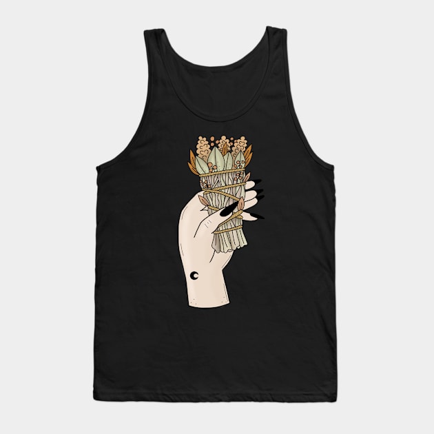 Witchy Sage Hand Tank Top by kirrajadex